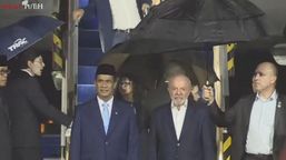Presiden Brazil Lula da Silva Tiba di Jakarta di Tengah Hujan Deras 