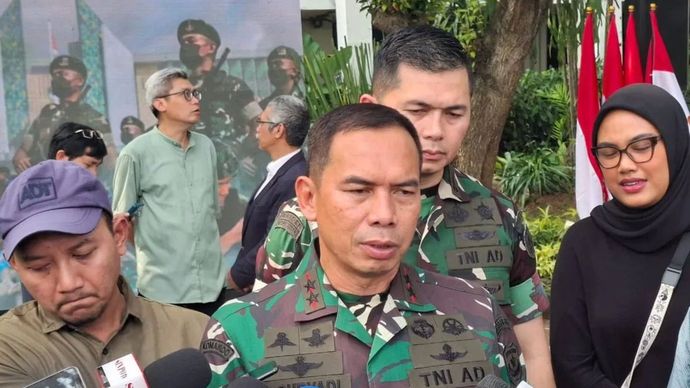 Pangdam Jayakarta Mayor Jenderal TNI Deddy Suryadi di Lapangan Kartika Makodam Jaya, Cililitan, Jakarta Timur, Jumat, 8 Agustus 2025.