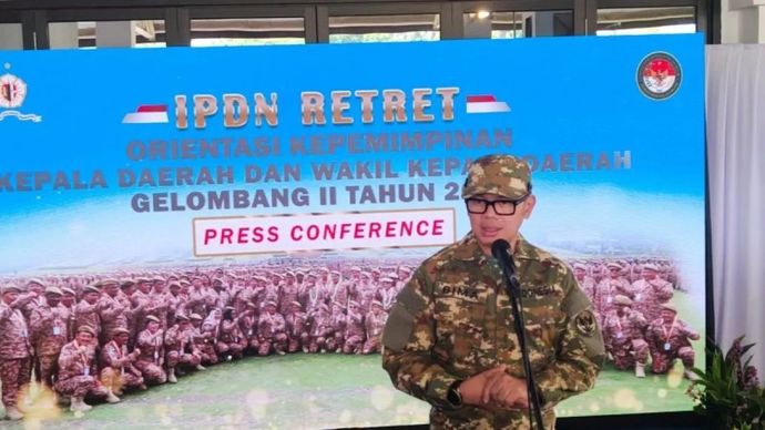 Wamendagri Bima Arya di IPDN Jatinangor, Kabupaten Sumedang, Jawa Barat.