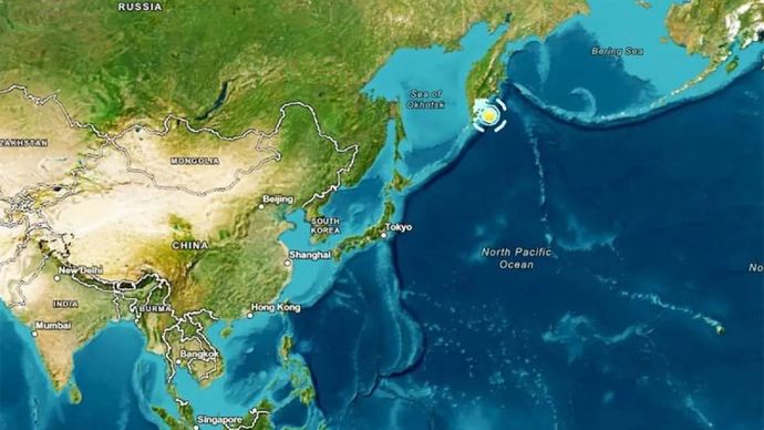 Gempa bumi tektonik berkekuatan magnitudo 8,7 mengguncang pesisir timur Kamchatka, Rusia, Kamis, 31 Juli 2025.