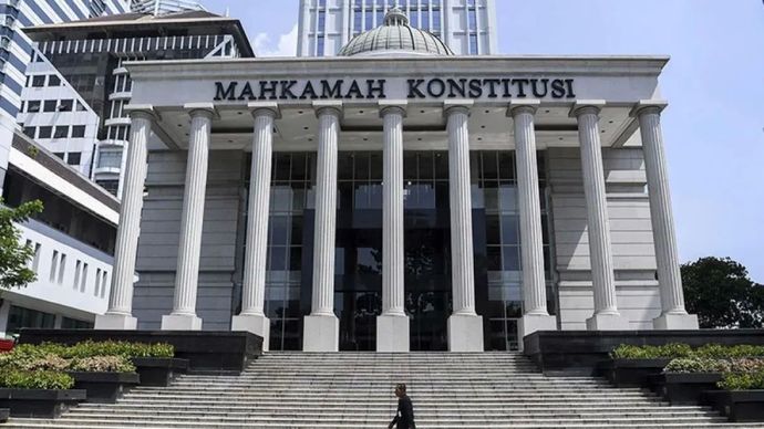 Ilustrasi - Suasana di depan Gedung Mahkamah Konstitusi (MK), Jakarta.