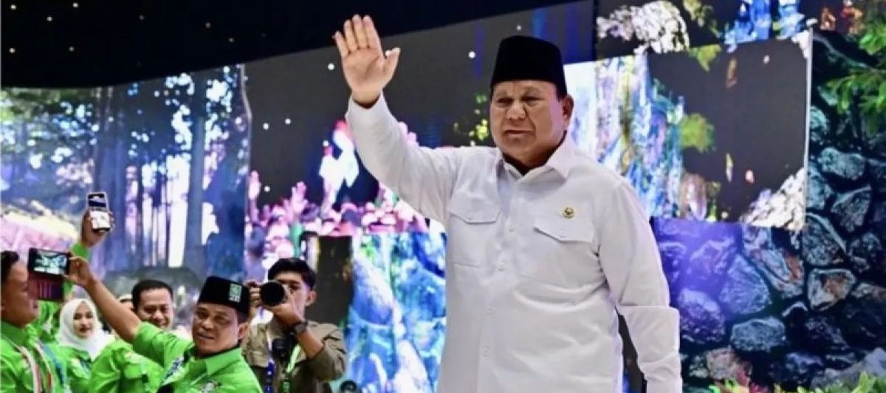 Presiden Prabowo Subianto menghadiri acara puncak peringatan Hari Lahir (Harlah) Ke27 PKB di Jakarta, Rabu, 23 Juli 2025.
