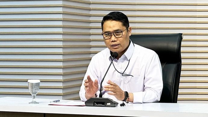 Pelaksana Tugas Deputi Penindakan dan Eksekusi Komisi Pemberantasan Korupsi Asep Guntur Rahayu saat memberikan keterangan di Gedung Merah Putih KPK, Jakarta, Selasa 12 Agustus 2025. ANTARA/Rio Feisal/aa.