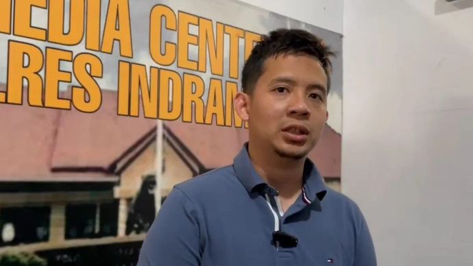 Kepala Satreskrim Polres Indramayu AKP Mochamad Arwin Bachar saat memberikan keterangan di Indramayu, Jawa Barat, Senin 8 September 2025. ANTARA/Fathnur Rohman.