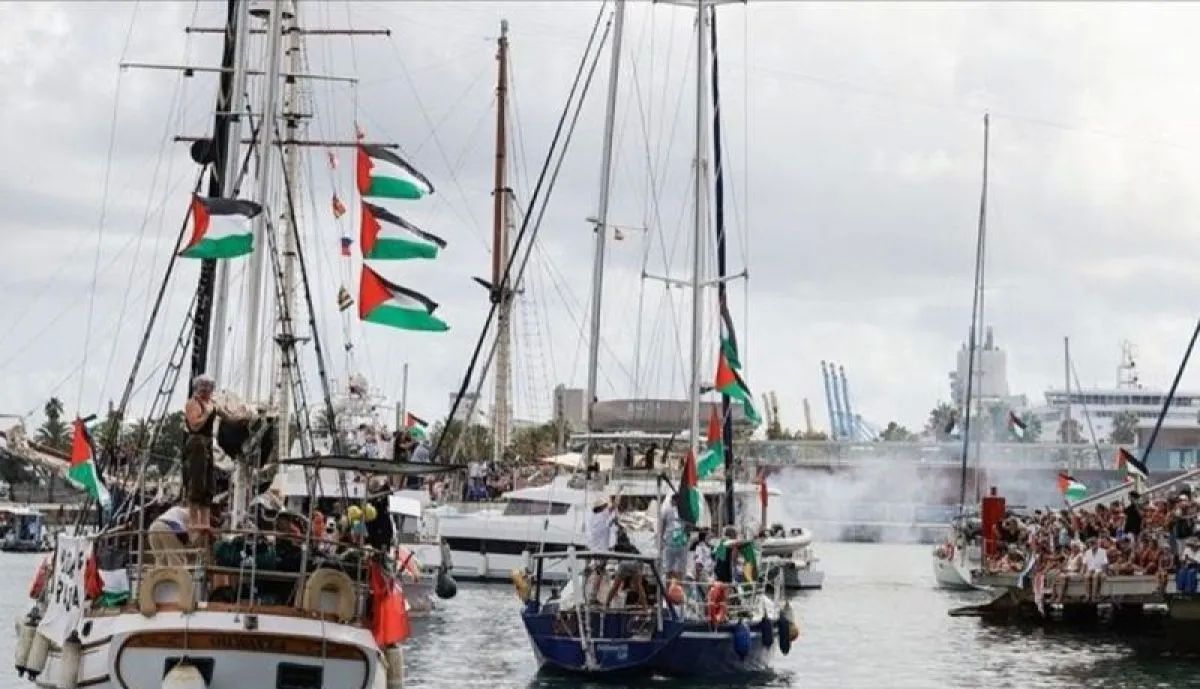 Kapal-kapal yang ikut bergabung dalam misi Global Sumud Flotilla untuk Gaza, Palestina. <b>(ANTARA)</b>