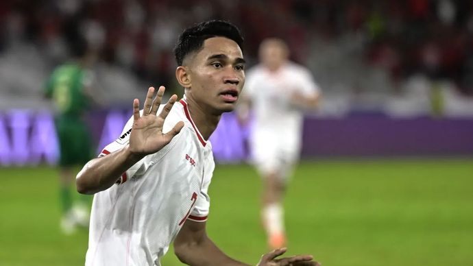 Pesepak bola Timnas Indonesia Marselino Ferdinan berselebrasi usai mencetak gol ke gawang Timnas Arab Saudi pada pertandingan Grup C putaran ketiga Kualifikasi Piala Dunia 2026 Zona Asia di Stadion Utama Gelora Bung Karno, Senayan, Jakarta, Rabu 20 November 2024.