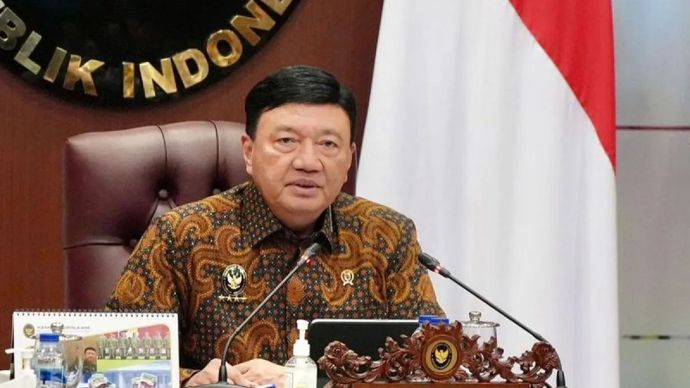 Menko Polkam Budi Gunawan saat menggelar rapat di kantor Kemenko Polkam Jakarta Pusat.