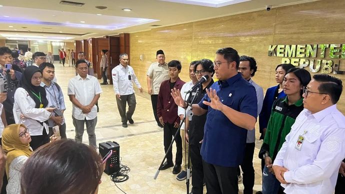 Wakil Menteri Pertanian Sudaryono dalam jumpa pers seusai membuka Seminar Nasional Mahasiswa Pertanian yang tergubung dalam Perhimpunan Organisasi Profesi Mahasiswa Sosial Ekonomi Pertanian Indonesia (Popmasepi) di Jakarta, Rabu 10 September 2025. ANTARA/Harianto.