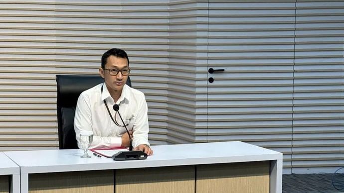 Juru Bicara Komisi Pemberantasan Korupsi Budi Prasetyo saat memberikan keterangan di Gedung Merah Putih KPK, Jakarta, Kamis, 7 Agustus 2025.