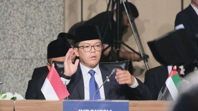 Menteri Luar Negeri (Menlu) RI Sugiono di Konferensi Tingkat Menlu ke-51 Organisasi Kerja Sama Islam (OKI) di Istanbul, Turki.