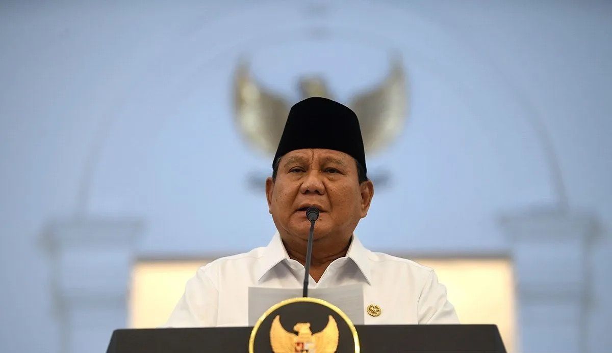 Pesiden Prabowo Subianto  memberikan keterangan pers di Istana Merdeka, Jakarta, Minggu, 31 Agustus 2025. <b>(Antara)</b>