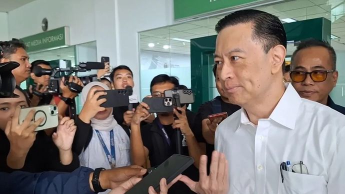 Mantan Menteri Perdagangan Thomas Trikasih Lembong alias Tom Lembong memenuhi undangan Komisi Yudisial (KY), Senin 11 Agustus 2025. ANTARA/Fianda Sjofjan Rassat