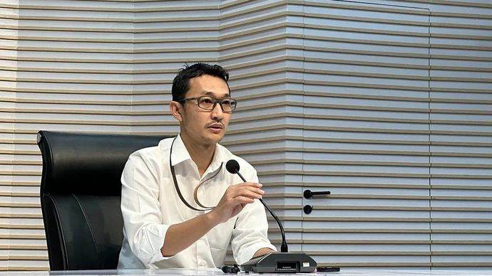 Juru Bicara Komisi Pemberantasan Korupsi Budi Prasetyo saat memberikan keterangan di Gedung Merah Putih KPK, Jakarta, Rabu 27 Agustus 2025. ANTARA/Rio Feisal/aa.