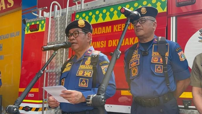 Gubernur DKI Jakarta Pramono Anung Wibowo saat dijumpai di Kantor Dinas Penanggulangan Kebakaran dan Penyelamatan (Gulkarmat) Provinsi DKI Jakarta, Jakarta Pusat, Senin 15 September 2025. ANTARA/Lifia Mawaddah Putri.