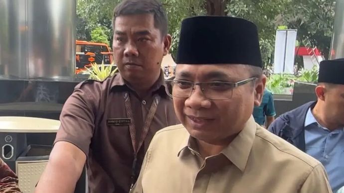 Mantan Menteri Agama Yaqut Cholil Qoumas di Kantor KPK.