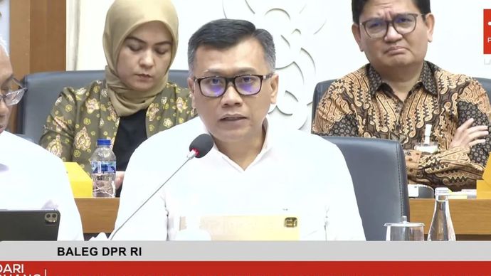 Tangkapan layar - Dirut BPJS Ketenagakerjaan Pramudya Iriawan Buntoro dalam rapat dengar pendapat umum dengan Badan Legislasi DPR RI di Kompleks Parlemen Senayan, Jakarta pada Senin, 8 September 2025.