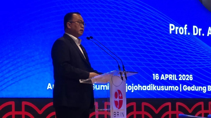 Kepala Badan Riset dan Inovasi Nasional (BRIN) Arif Satria dalam kegiatan BRIN Goes To Industry III di Jakarta, Kamis (16/4/2026). ANTARA/Sean Filo Muhamad