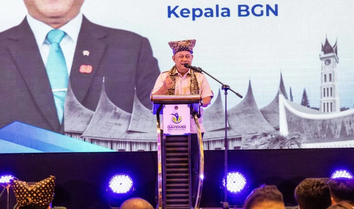 Kepala BGN Dadan Hindayana memaparkan manfaat MBG di Kota Padang, Rabu, (22/4/2026). ANTARA/Muhammad Zulfikar <b>(Antara)</b>