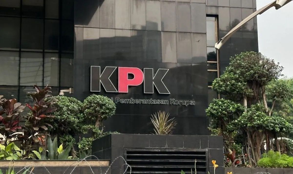 Logo Komisi Pemberantasan Korupsi di Gedung Merah Putih KPK, Jakarta, Selasa, 9 Juni 2026. <b>(Antara)</b>