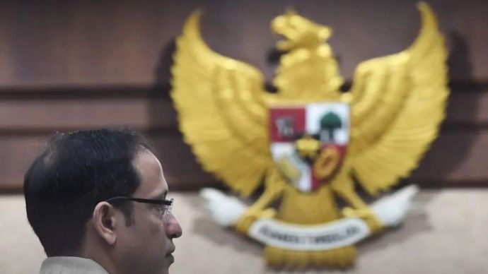 Terdakwa kasus dugaan korupsi pengadaan Chromebook dalam program digitalisasi pendidikan di Kemendikbudristek, Nadiem Anwar Makarim mengikuti jalannya sidang di Pengadilan Tipikor, Jakarta, Selasa, 23 Juni 2026. Sidang tersebut beragenda mendengarkan pembacaan duplik atau tanggapan atas replik dari jaksa penuntut umum.