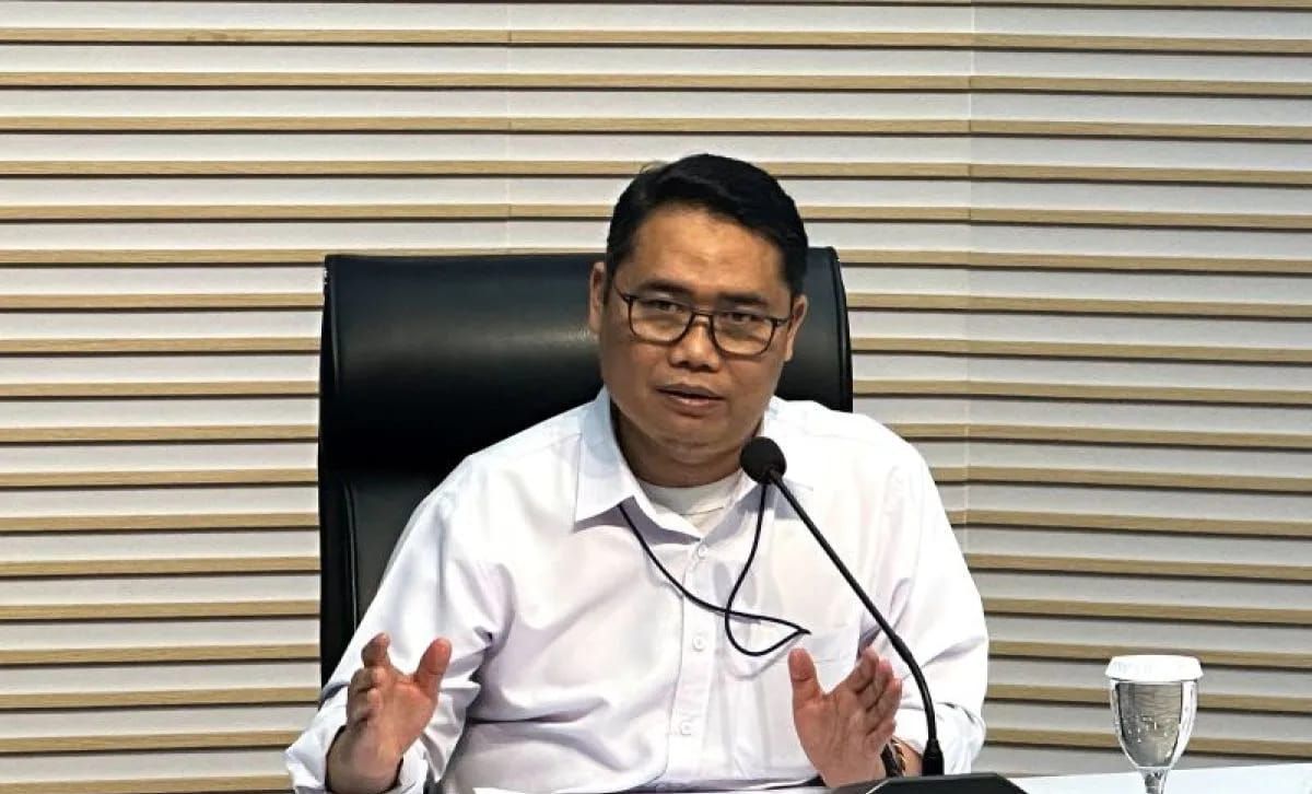 Pelaksana Tugas Deputi Penindakan dan Eksekusi Komisi Pemberantasan Korupsi Asep Guntur Rahayu saat memberikan keterangan di Gedung Merah Putih KPK, Jakarta, Kamis 14 Agustus 2025. ANTARA/Rio Feisal/pri. <b>(Antara)</b>