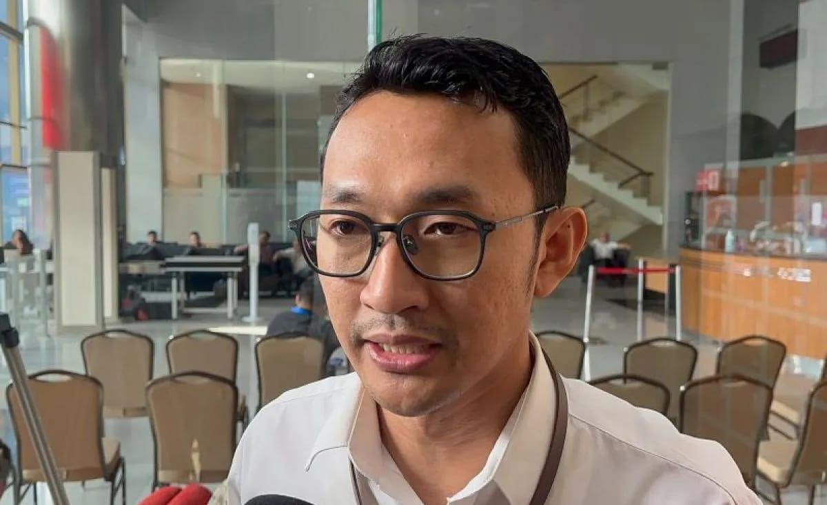 Juru Bicara Komisi Pemberantasan Korupsi Budi Prasetyo saat memberikan keterangan di Gedung Merah Putih KPK, Jakarta, Rabu 13 Agustus 2025. (ANTARA/Rio Feisal) <b>(Antara)</b>
