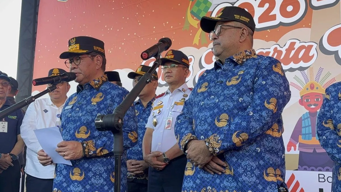 Gubernur DKI Jakarta Pramono Anung dan Wakil Gubernur DKI Jakarta Rano Karno di kawasa Silang Monas, Jakarta Pusat, Selasa 17 Maret 2026. ANTARA/Lifia Mawaddah Putri.