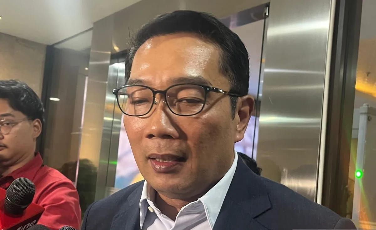 Mantan Gubernur Jawa Barat Ridwan Kamil berbicara dengan awak media di Gedung Bareskrim Polri, Jakarta, Kamis 28 Agustus 2025. ANTARA/Nadia Putri Rahmani <b>(Antara)</b>