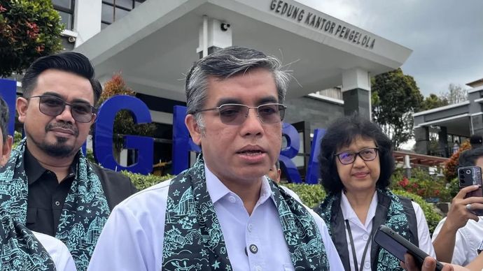 Menteri Ketenagakerjaan (Menaker) Yassierli saat memberikan keterangan pers di Balai Pelatihan Vokasi dan Produktivitas (BPVP) Bandung Barat, Jawa Barat, Selasa 9 September 2025. (ANTARA/Arnidhya Nur Zhafira)