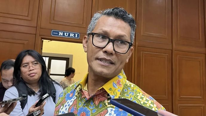 Juru Bicara Kementerian Perindustrian (Kemenperin) Febri Hendri Antoni Arif ditemui awak media di Kantor Kemenperin RI, Jakarta, Selasa 30 September 2025. ANTARA/Arnidhya Nur Zhafira.