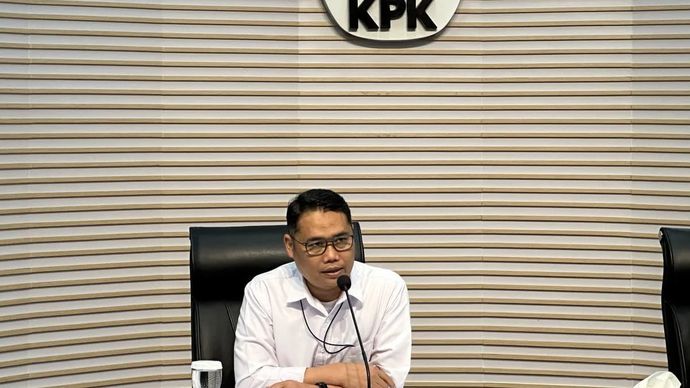Pelaksana Tugas Deputi Penindakan dan Eksekusi Komisi Pemberantasan Korupsi Asep Guntur Rahayu memberikan keterangan di Gedung Merah Putih KPK, Jakarta, Rabu 10 September 2025. (ANTARA/Rio Feisal)