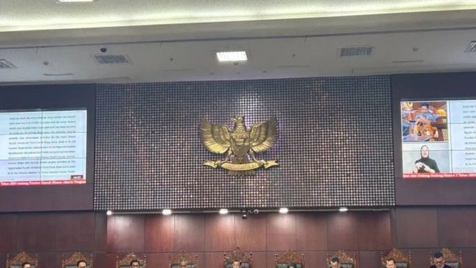 Sembilan Hakim Mahkamah Konstitusi menggelar sidang pengucapan putusan 22 perkara di ruang sidang Gedung I MK, Jakarta, Selasa, 12 Mei 2026.