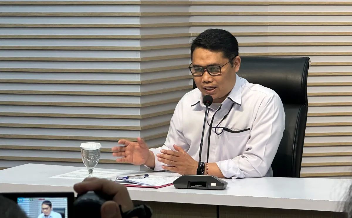 Pelaksana Tugas Deputi Penindakan dan Eksekusi Komisi Pemberantasan Korupsi (KPK) Asep Guntur Rahayu saat memberikan keterangan di Gedung Merah Putih KPK, Jakarta, Senin, 25 Agustus 2025. <b>(ANTARA)</b>