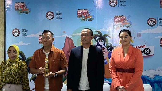 Konferensi pers Komisi Penyiaran Indonesia yang digelar di Jakarta, Jumat 8 Agustus 2025. ANTARA/ (Sinta Ambar)
