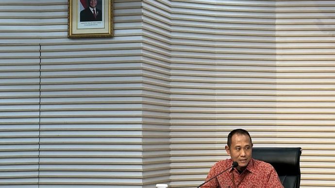 Pelaksana Tugas Direktur Penyidikan Komisi Pemberantasan Korupsi Achmad Taufik Husein memberikan keterangan di Gedung Merah Putih KPK, Jakarta, Selasa, 4 Agustus 2026.