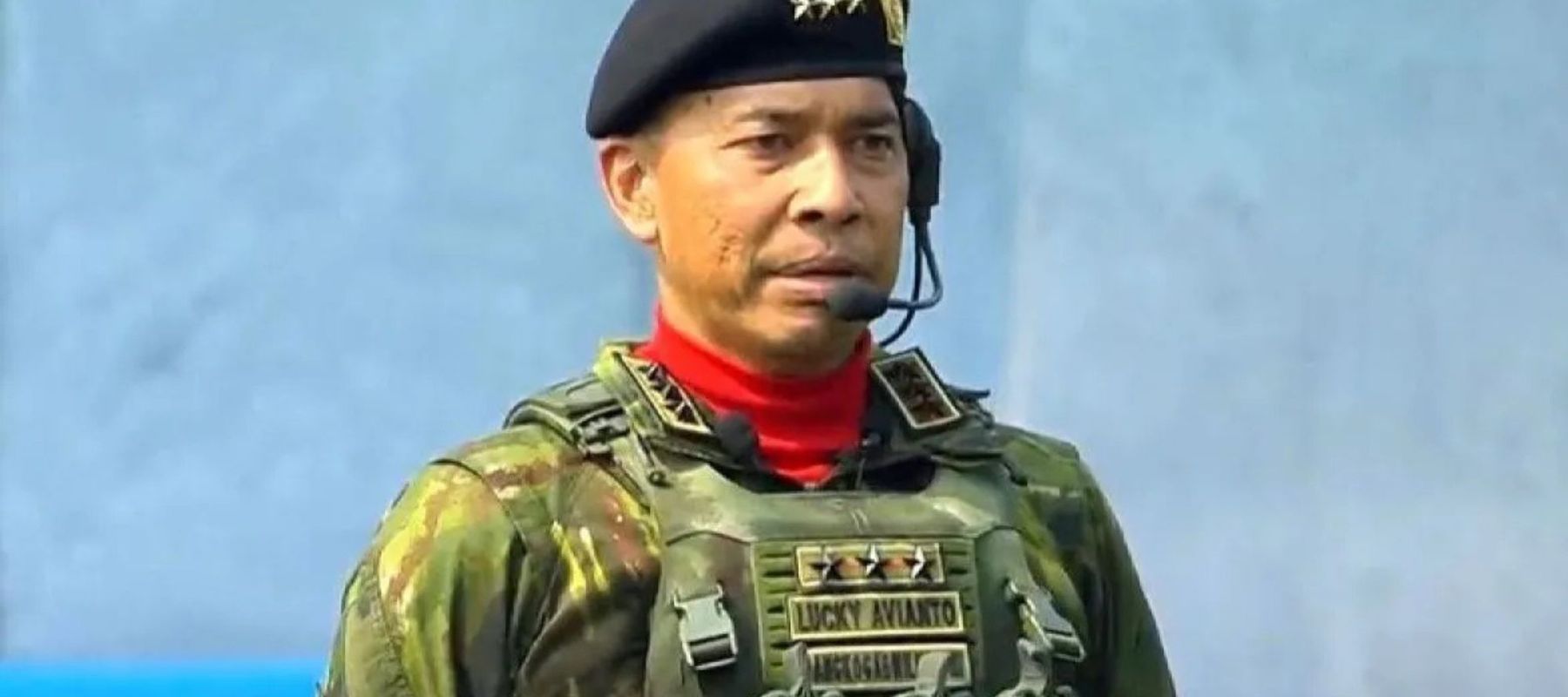 Tangkapan layar - Pangkogabwilhan III Letjen TNI Lucky Avianto menjadi komandan upacara perayaan HUT Ke-81 TNI di Mabes TNI, Cilangkap, Jakarta Timur, Senin (5/10/2026)