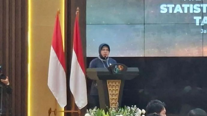 Kepala Badan Pusat Statistik (BPS) Amalia Adininggar Widyasanti dalam Rilis Publikasi Statistik Perumahan Tahun 2026 di Jakarta, Kamis (13/8/2026)
