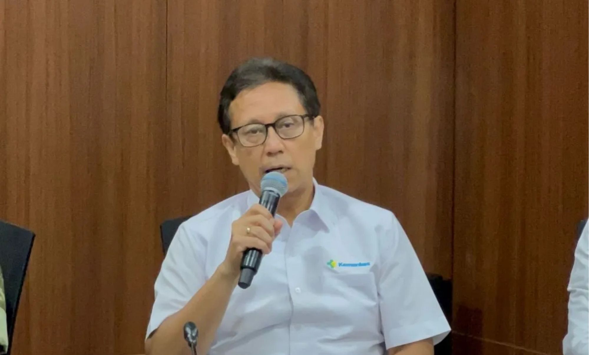 Menteri Kesehatan (Menkes) Budi Gunadi Sadikin dalam konferensi pers terkait rancangan Perpres Tata Kelola Penyelenggaraan KDKMP yang digelar di Jakarta, Selasa (28/7/2026). <b>(Antara)</b>