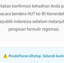 Ludes dalam Sekejap, Kuota Undangan Upacara HUT Ke-81 RI Hari Pertama Penuh