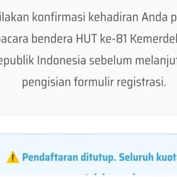 Ludes dalam Sekejap, Kuota Undangan Upacara HUT Ke-81 RI Hari Pertama Penuh