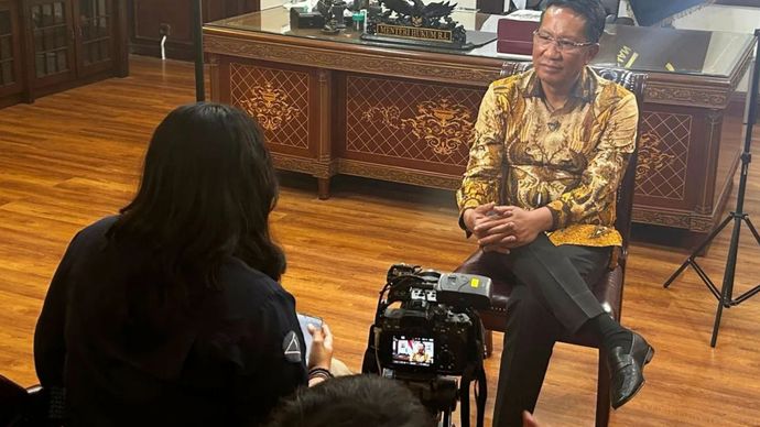 Menteri Hukum Supratman Andi Agtas dalam wawancara khusus bersama ANTARA, di Jakarta, Kamis (6/8/2026). 