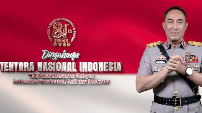 Tangkapan layar - Kapolri Jenderal Pol. Suyudi Ario Seto mengucapkan peringatan HUT Ke-81 TNI.