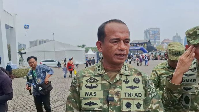 Kepala Pusat Penerangan (Kapuspen) TNI Mayjen TNI Muhammad Nas di Lapangan Monas, Jakarta Pusat, Sabtu (19/9/2026).