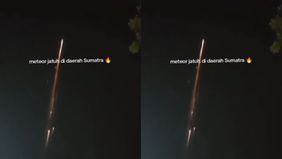 Beredar video memperlihatkan cahaya terang yang diduga merupakan meteor jatuh di langit-langit Sumatera Selatan. Hal tersebut menjadi viral di media sosial.