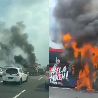 Kebakaran Bus Bikin Macet Parah dari Tol Cililitan Arah Pulomas, 30 Menit Gak Gerak