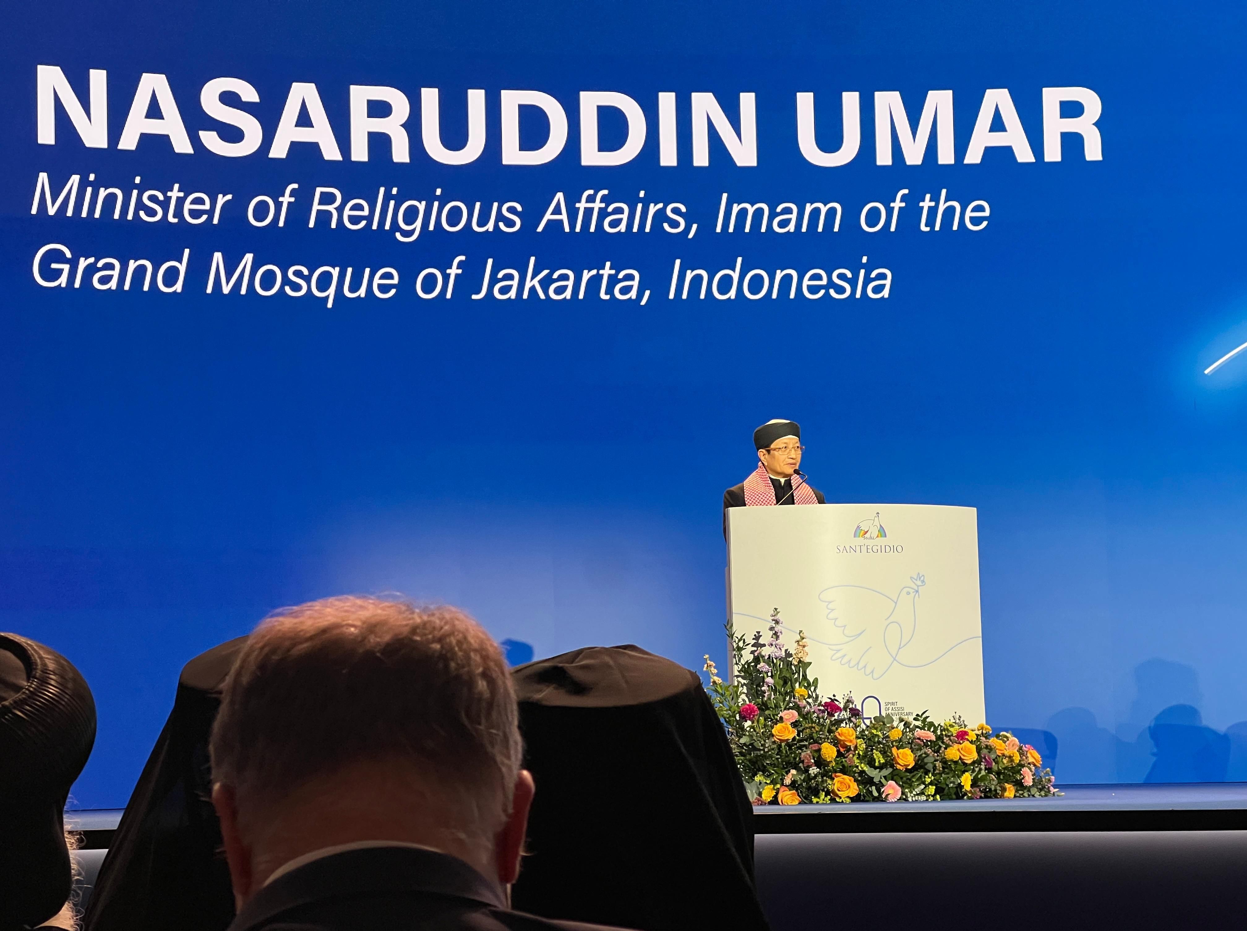  Pidato di Italia, Gagasan Diplomasi Agama Menag Nasaruddin Didukung Pemimpin Agama Dunia <b>(Kemenag)</b>