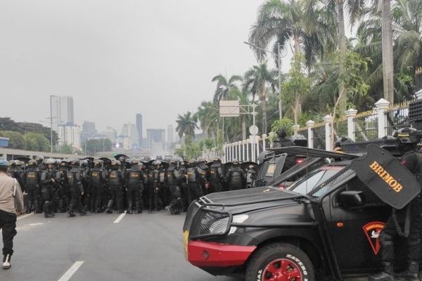 Prabowo Hadiri Hari Buruh di Monas