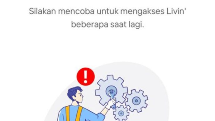 tangkapan layar Livin by Mandiri error