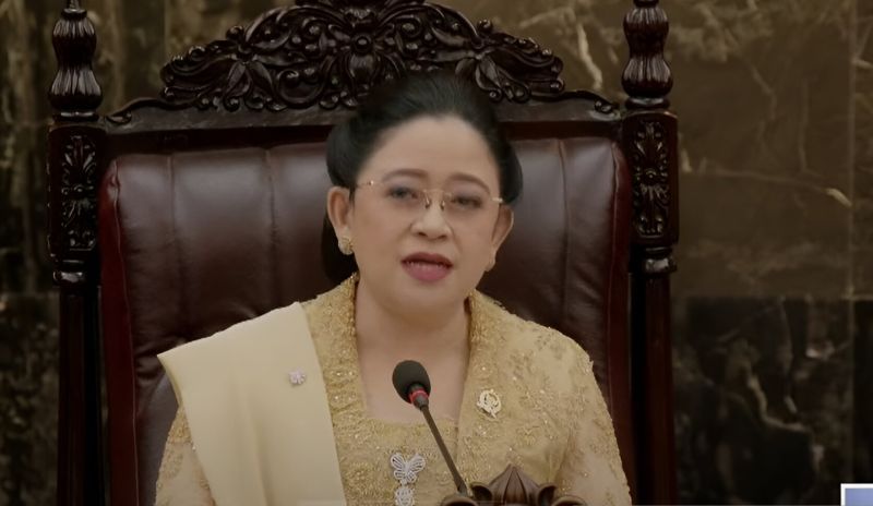 Ketua DPR RI Puan Maharani saat pidato kenegaraan 16 Agustus 2024.   <b>(Youtube DPR RI)</b>