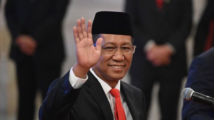 Pelantikan Menteri Hukum dan HAM Supratman Andi Agtas di Istana Negara, Jakarta, Senin, 19 Agustus 2024. 